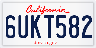 CA license plate 6UKT582