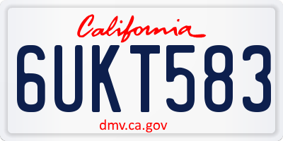 CA license plate 6UKT583