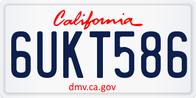 CA license plate 6UKT586