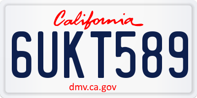 CA license plate 6UKT589