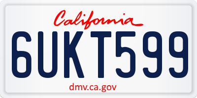 CA license plate 6UKT599