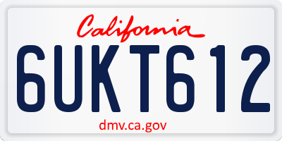 CA license plate 6UKT612