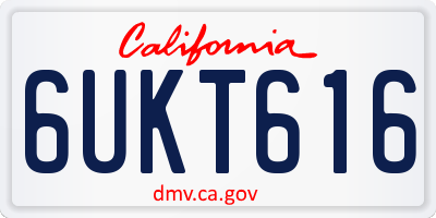 CA license plate 6UKT616