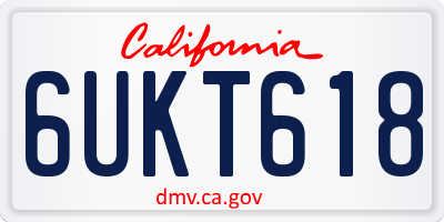 CA license plate 6UKT618
