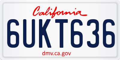 CA license plate 6UKT636