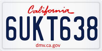 CA license plate 6UKT638