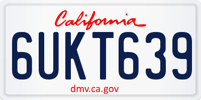 CA license plate 6UKT639