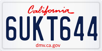CA license plate 6UKT644