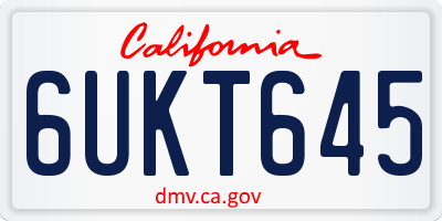 CA license plate 6UKT645