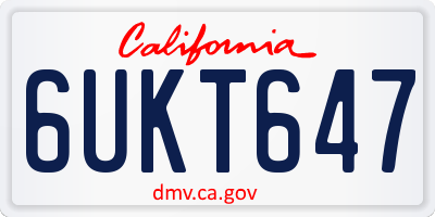 CA license plate 6UKT647