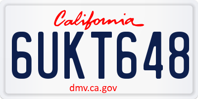 CA license plate 6UKT648