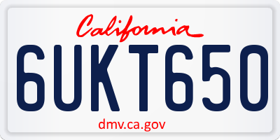 CA license plate 6UKT650