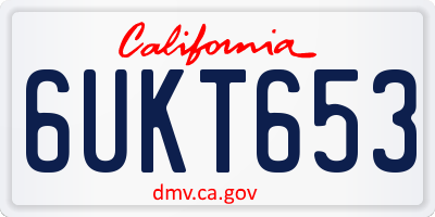 CA license plate 6UKT653