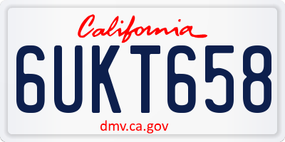 CA license plate 6UKT658