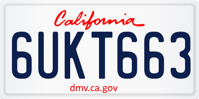 CA license plate 6UKT663