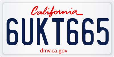 CA license plate 6UKT665