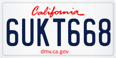 CA license plate 6UKT668