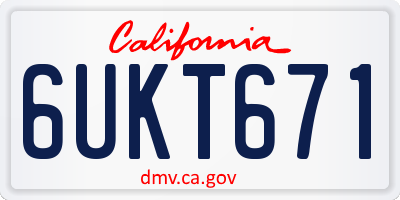 CA license plate 6UKT671