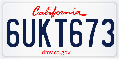 CA license plate 6UKT673