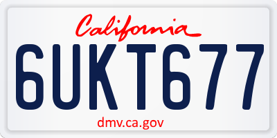 CA license plate 6UKT677