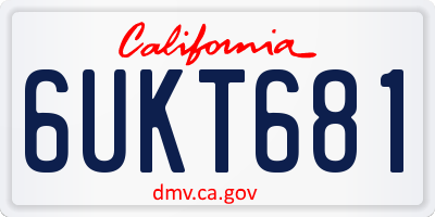 CA license plate 6UKT681