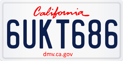 CA license plate 6UKT686