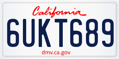 CA license plate 6UKT689