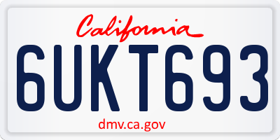 CA license plate 6UKT693