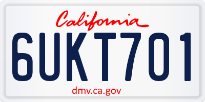 CA license plate 6UKT701