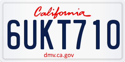 CA license plate 6UKT710