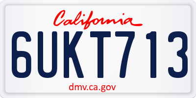 CA license plate 6UKT713