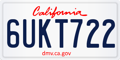CA license plate 6UKT722