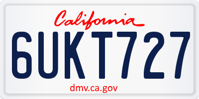 CA license plate 6UKT727