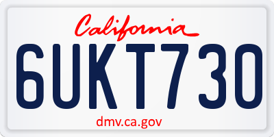 CA license plate 6UKT730