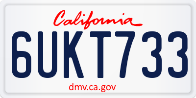CA license plate 6UKT733