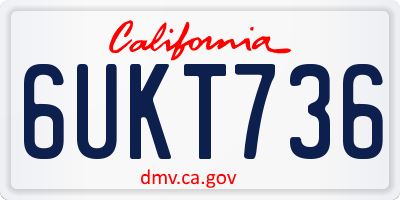 CA license plate 6UKT736