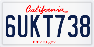 CA license plate 6UKT738