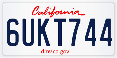 CA license plate 6UKT744