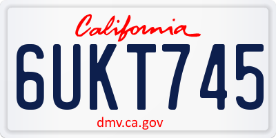 CA license plate 6UKT745