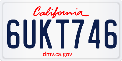 CA license plate 6UKT746