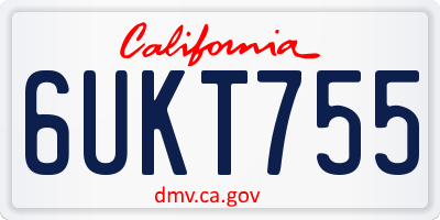 CA license plate 6UKT755