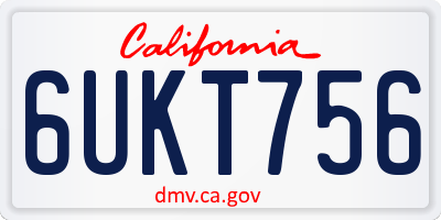 CA license plate 6UKT756
