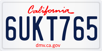 CA license plate 6UKT765