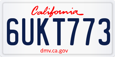 CA license plate 6UKT773