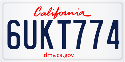 CA license plate 6UKT774