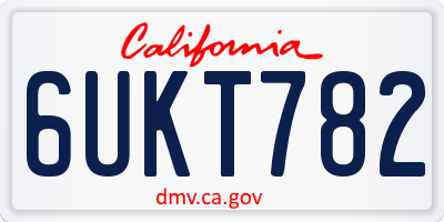 CA license plate 6UKT782