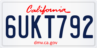 CA license plate 6UKT792