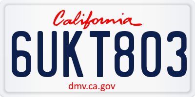 CA license plate 6UKT803