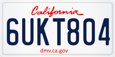 CA license plate 6UKT804