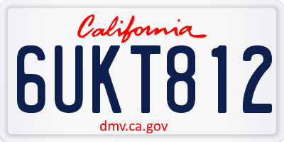 CA license plate 6UKT812